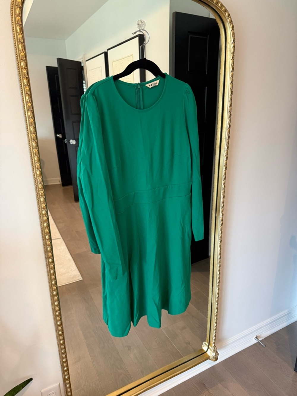 Boden Emerald Green Long-Sleeve A-Line Dress
